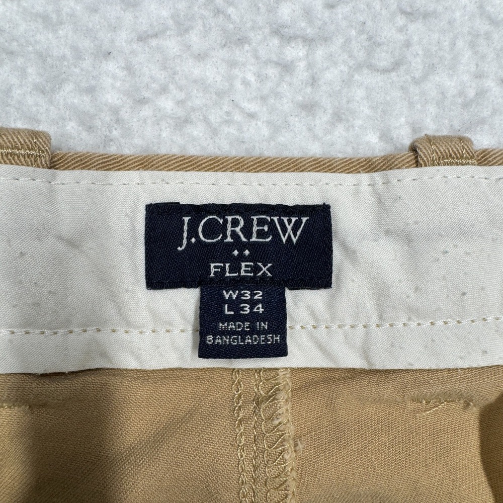 J. Crew Stretch Chino Casual Khaki Beige Straight Leg Pants Men's Size 32x34 - Picture 4 of 14